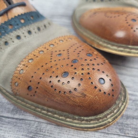 Justin Reece England Smith Casual Brogue Smarts In Brown Size EU 40 US 7 - Picture 10 of 16